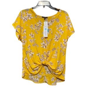 West Kei Allure knot detail top yellow floral size xs New
